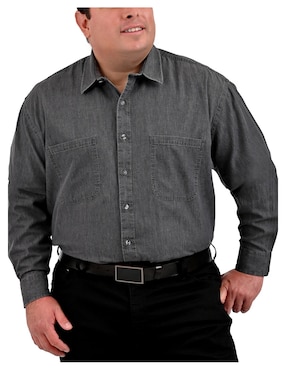 Camisa casual Yale Plus de mezclilla manga larga para hombre