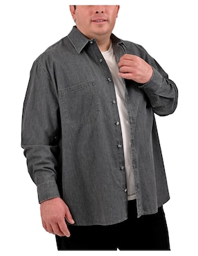 Camisa casual Yale Plus de mezclilla manga larga para hombre