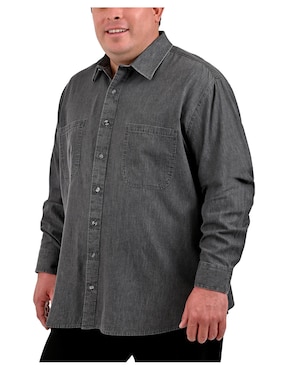 Camisa casual Yale Plus de mezclilla manga larga para hombre
