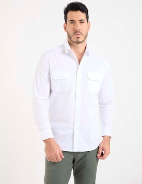 Camisa business casual Yale de algodón manga larga para hombre