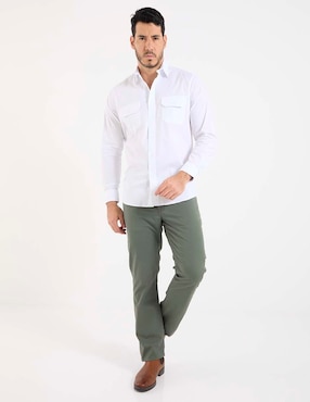 Camisa business casual Yale de algodón manga larga para hombre