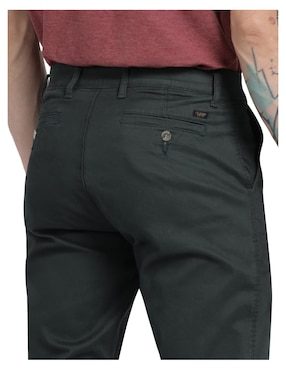 Pantalón chino recto Lee de gabardina para hombre