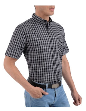 Camisa casual Yale de algodón manga corta para hombre