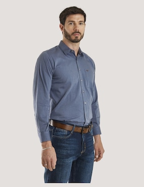 Camisa casual Lee de algodón manga larga para hombre