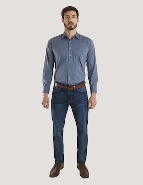 Camisa casual Lee de algodón manga larga para hombre