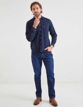 Camisa casual Lee de algodón manga larga para hombre
