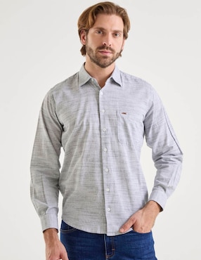 Camisa casual Lee de algodón manga larga para hombre