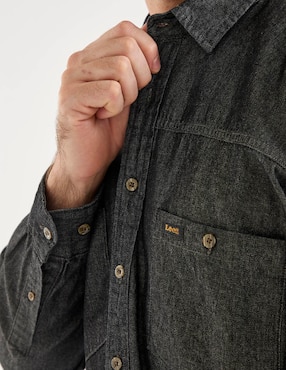 Camisa casual Lee de algodón manga larga para hombre