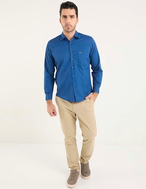 Camisa casual Lee de algodón manga larga para hombre