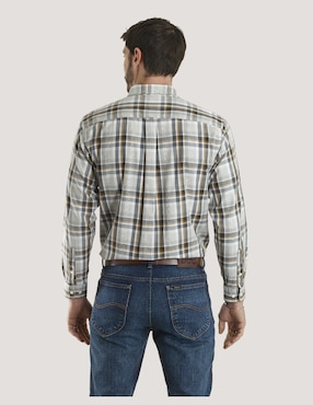 Camisa casual Lee de algodón manga larga para hombre