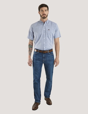 Camisa casual Lee de algodón manga corta para hombre