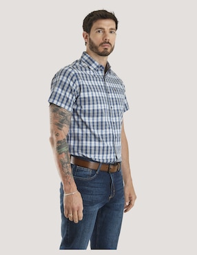 Camisa casual Lee de algodón manga corta para hombre