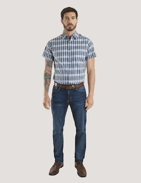 Camisa casual Lee de algodón manga corta para hombre