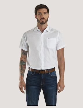 Camisa casual Lee de algodón manga corta para hombre