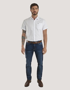 Camisa casual Lee de algodón manga corta para hombre