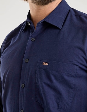 Camisa casual Lee de algodón manga larga para hombre