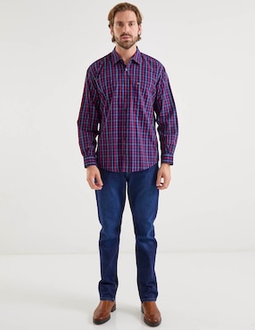 Camisa casual Lee de algodón manga larga para hombre