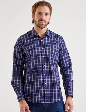 Camisa casual Lee de algodón manga larga para hombre