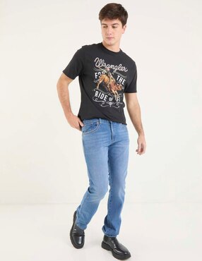 Jeans slim Wrangler lavado claro para hombre