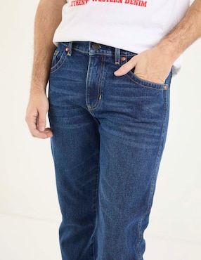 Jeans slim Wrangler lavado obscuro para hombre