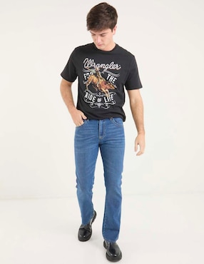 Jeans slim Wrangler lavado medio para hombre