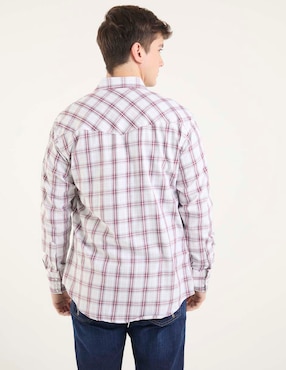 Camisa casual Wrangler de algodón manga larga para hombre