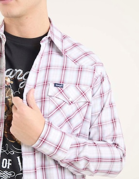 Camisa casual Wrangler de algodón manga larga para hombre