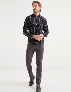 Camisa casual Lee de algodón manga larga para hombre
