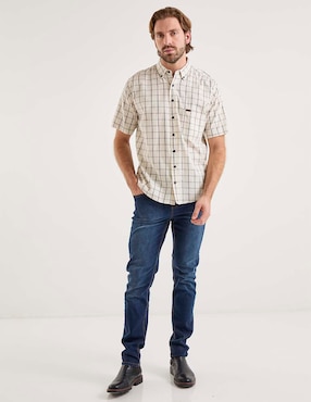 Camisa casual Lee de algodón manga corta para hombre