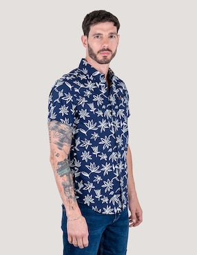 Camisa casual Lee de algodón manga corta para hombre