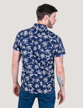 Camisa casual Lee de algodón manga corta para hombre