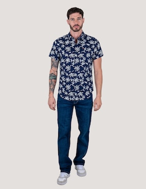 Camisa casual Lee de algodón manga corta para hombre