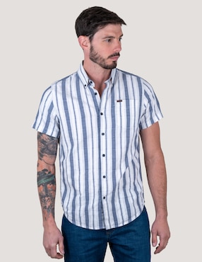 Camisa casual Lee de algodón manga corta para hombre