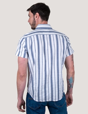 Camisa casual Lee de algodón manga corta para hombre