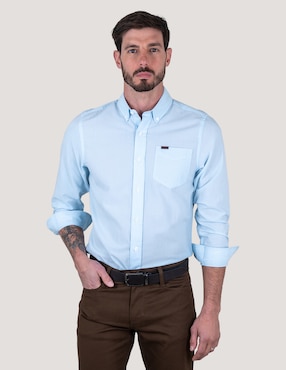Camisa casual Lee manga larga para hombre