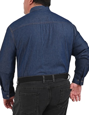 Camisa casual Yale Plus de mezclilla manga larga para hombre