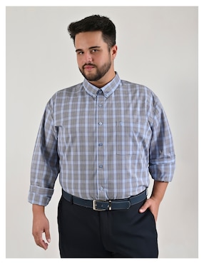 Camisa casual Yale Plus de algodón manga larga para hombre