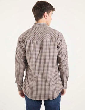 Camisa casual Wrangler de algodón manga larga para hombre