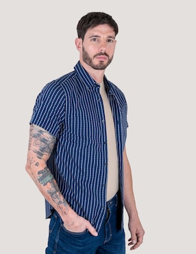 Camisa casual Lee de algodón manga corta para hombre