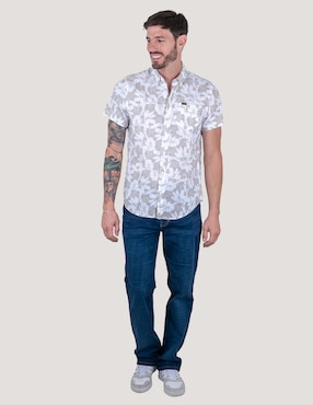 Camisa casual Lee de algodón manga corta para hombre