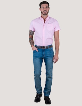 Camisa casual Lee de algodón manga corta para hombre