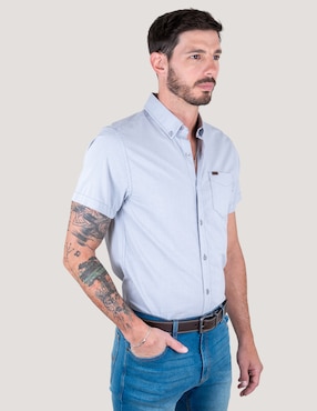 Camisa casual Lee de algodón manga corta para hombre
