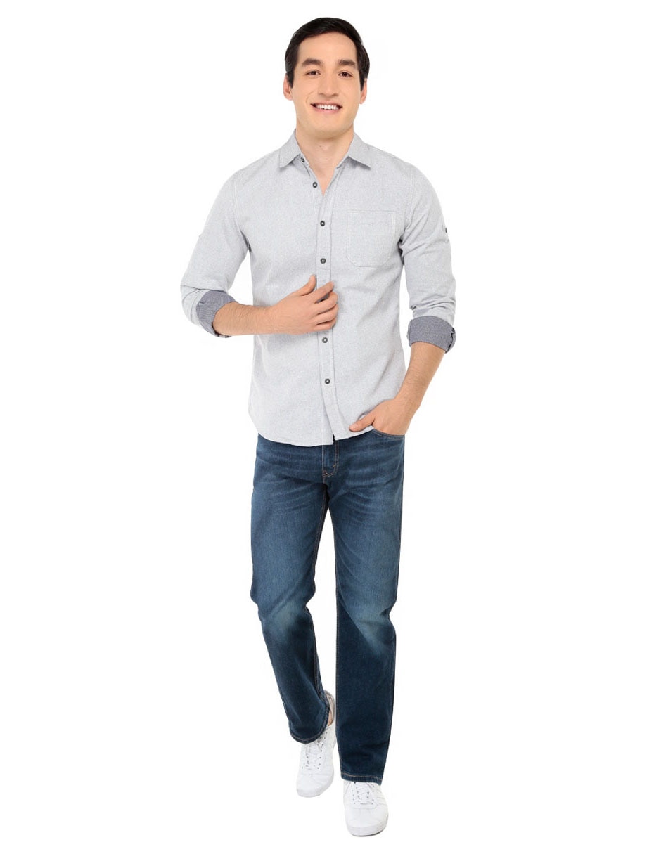 Jeans slim deslavado para hombre 6