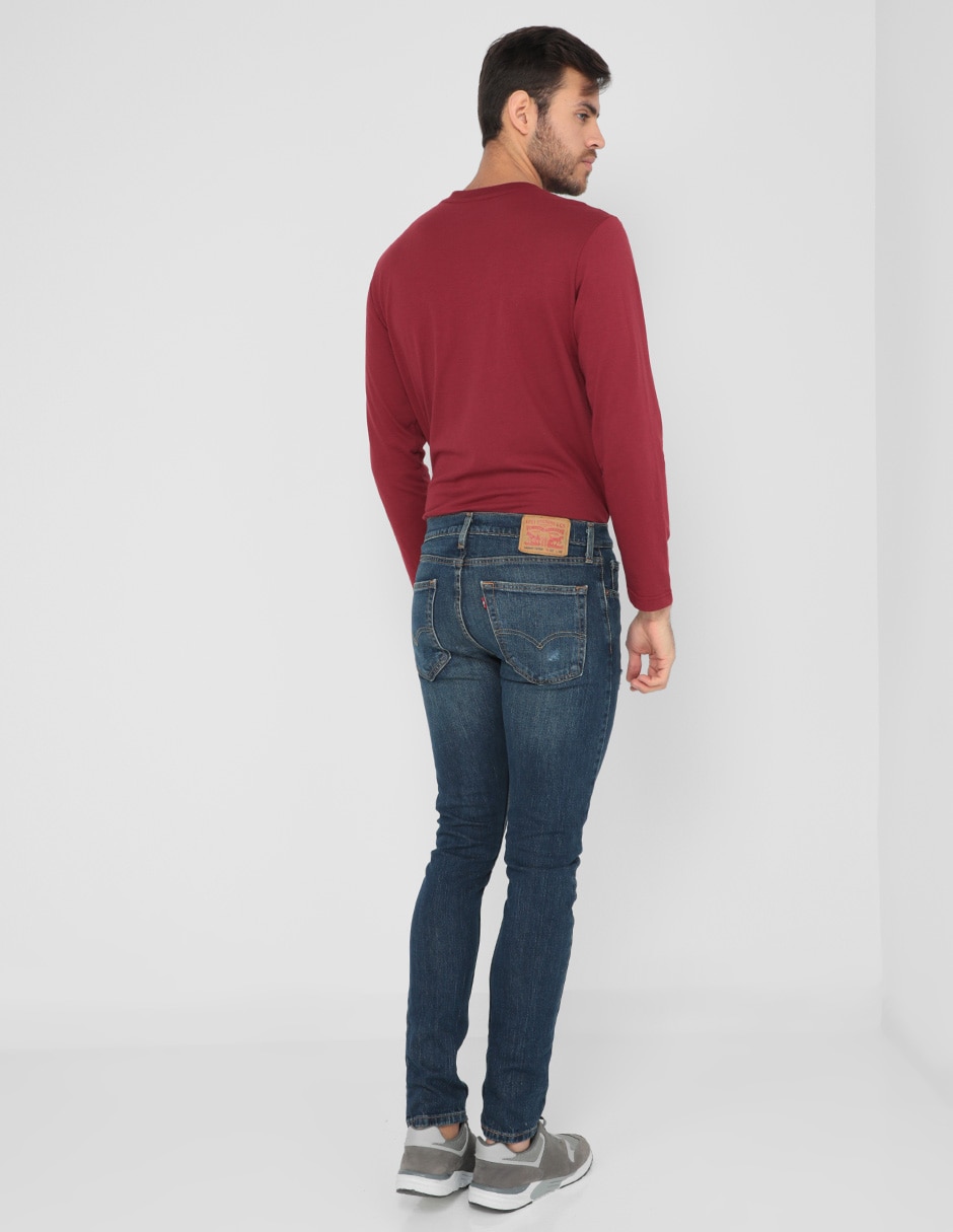 Jeans slim lavado destruido para hombre 2