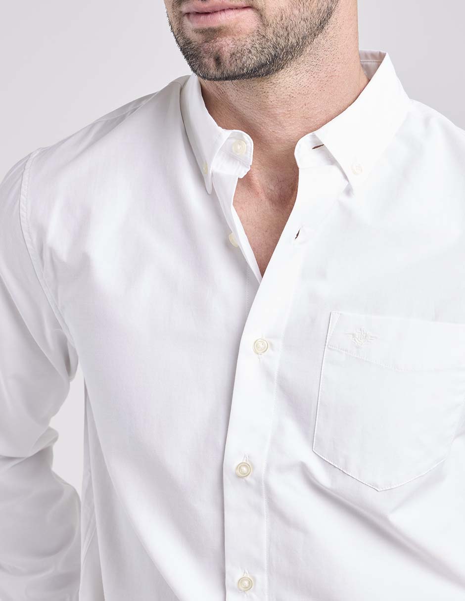Camisa Casual de algodón manga larga para hombre 4