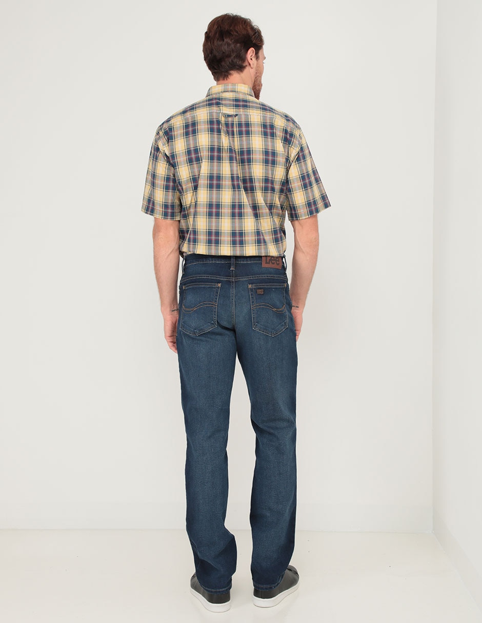 Jeans slim lavado whisker para hombre 2