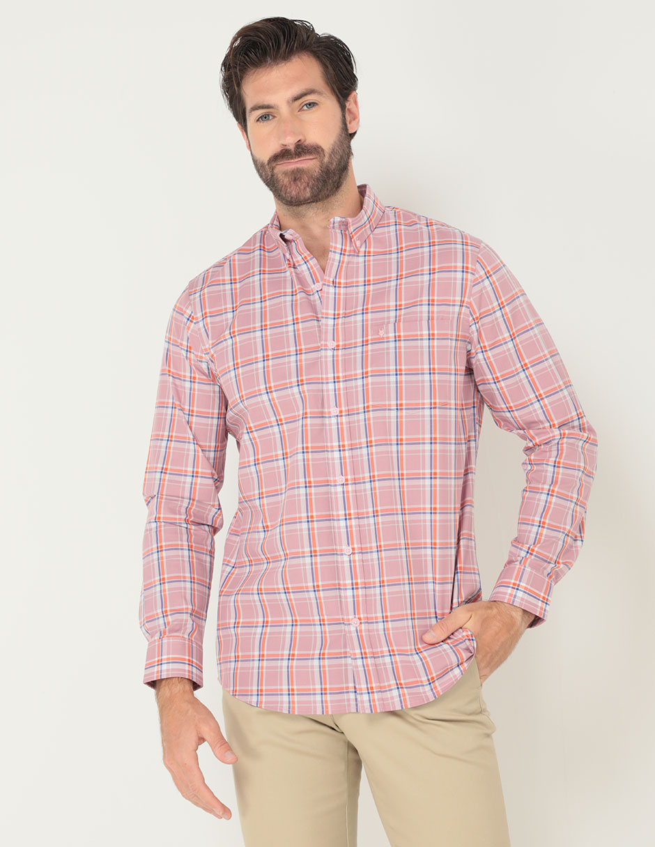 Camisa casual Yale de algodón manga larga para hombre