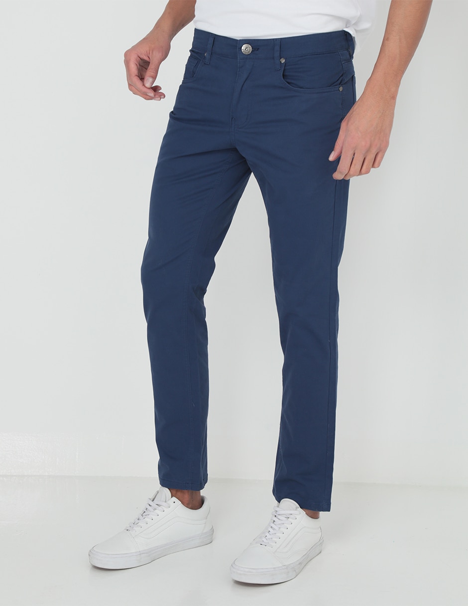 Pantalón chino slim de gabardina para hombre