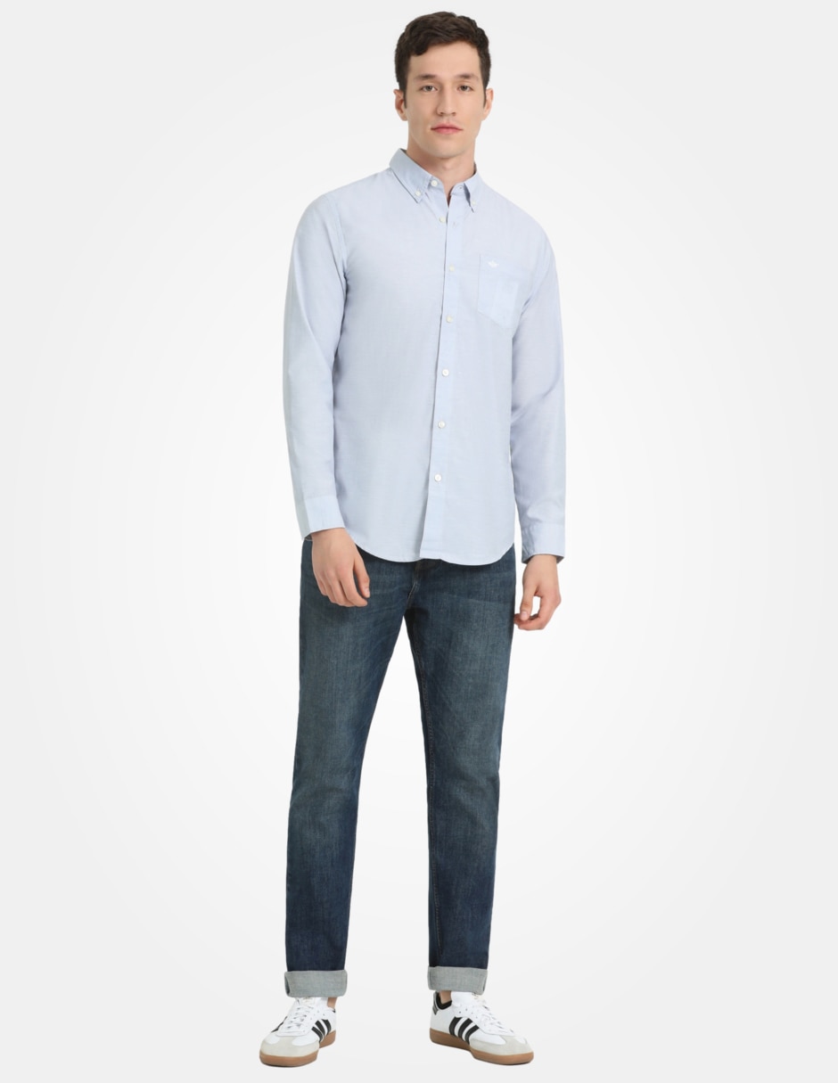 Camisa formal de algodón manga larga para hombre 2