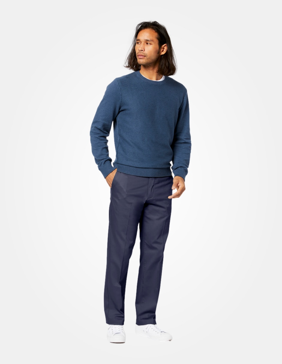 Pantalón business casual recto de algodón para hombre 4